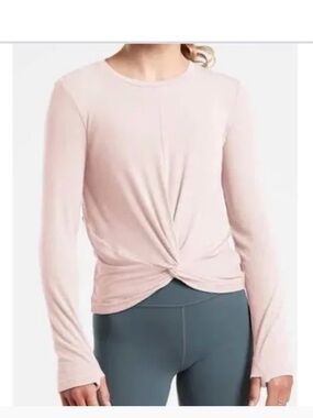 Athleta pink twist front top